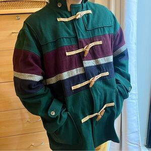 Vintage 80s Ralph Lauren Polo Duffle Toggle Wool Coat